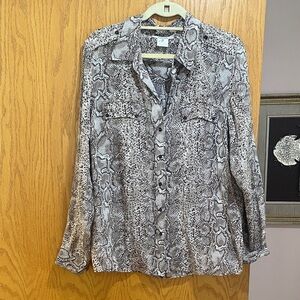 Gerard Darel Women's Snakeskin Print Button-Up Blouse